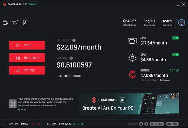 Ile można zarobić na GamerHash? Sprawdź, co wpływa na zarobki